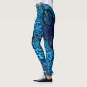 Metaalachtig effect met gekromd blauw en groen afb leggings (Links)