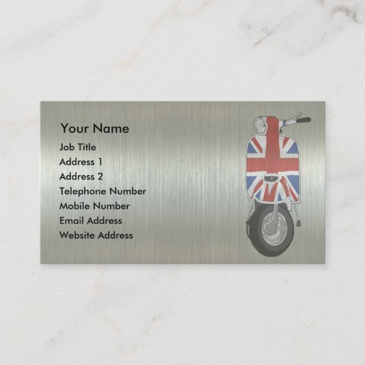 Metaalachtig effect UJ Scooter Visitekaartje (Voorkant)