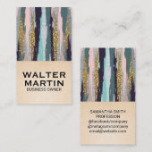 Metaalachtig en artistiek patroon visitekaartje (Voorkant / Achterkant)