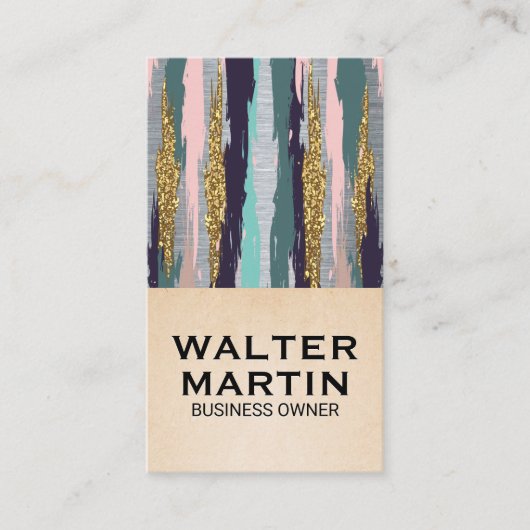 Metaalachtig en artistiek patroon visitekaartje (Voorkant)