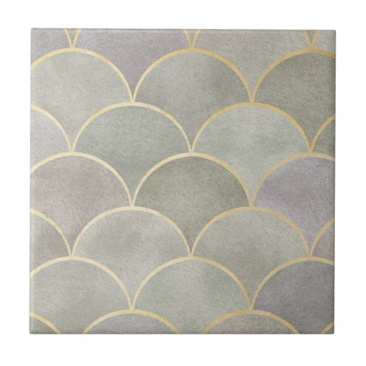 Metaalachtig gladde kunstdeco-ventilatorpatroon, D Tegeltje (Voorkant)