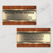 Metaalachtig Goud | Bruin Leer Visitekaartje (Voorkant / Achterkant)