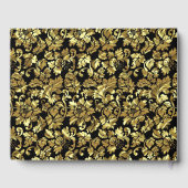 Metaalachtig goud damastpatroon gastenboek (Achterkant)