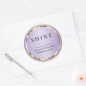 Metaalachtig Goud en Lavendel Glitters Ronde Sticker (Envelop)