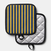 Metaalachtig goud en marineblauw functioneel stijl pannenlap (Voorkant / Achterkant)