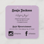 Metaalachtig Goud Geborsteld Paars en Glans Vierkante Visitekaartje (Achterkant)