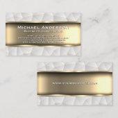 Metaalachtig Goud | Geometrische Driehoeken Visitekaartje (Voorkant / Achterkant)