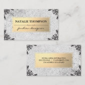 Metaalachtig Goud / Gespetterd / Sierlijke Accente Visitekaartje (Voorkant / Achterkant)
