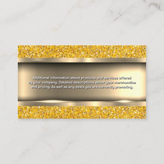 Metaalachtig Goud | Goud Glitters Visitekaartje (Achterkant)