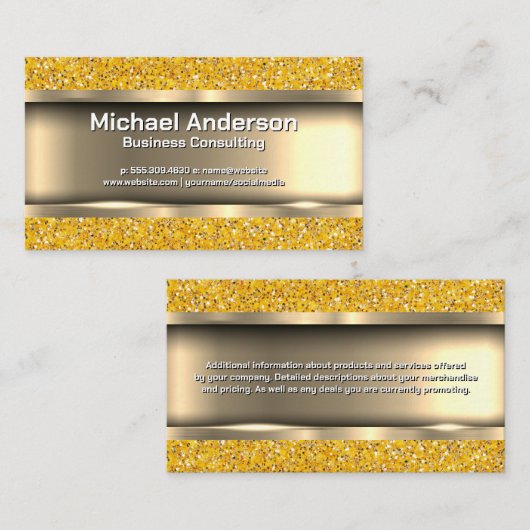 Metaalachtig Goud | Goud Glitters Visitekaartje (Voorkant / Achterkant)