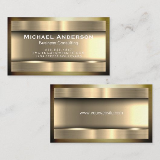 Metaalachtig Goud | Gouden Rand Visitekaartje (Voorkant / Achterkant)