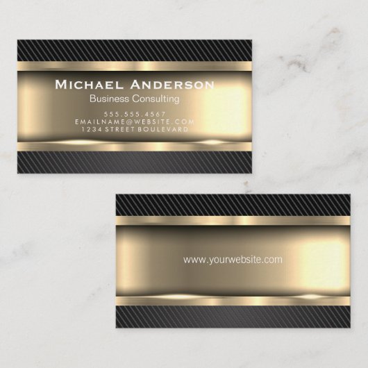 Metaalachtig Goud | Koolstofvezel Visitekaartje (Voorkant / Achterkant)