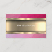 Metaalachtig Goud | Magenta Geometrisch Visitekaartje (Achterkant)