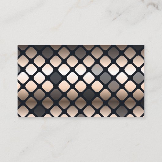Metaalachtig Goud | Metaalpatroon Vierkanten Visitekaartje (Achterkant)