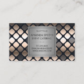 Metaalachtig Goud | Metaalpatroon Vierkanten Visitekaartje (Voorkant)