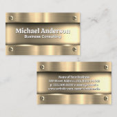 Metaalachtig Goud | Metalen Schroeven Visitekaartje (Voorkant / Achterkant)