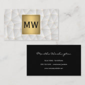 Metaalachtig Goud | Monogram | Geometrische Drieho Visitekaartje (Voorkant / Achterkant)