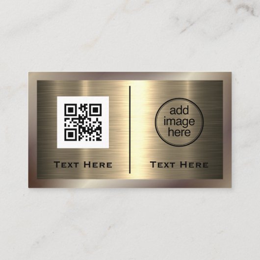 Metaalachtig Goud | QR Code  Visitekaartje (Achterkant)