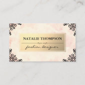 Metaalachtig Goud / Roze / Sierlijke Accenten Visitekaartje (Voorkant)