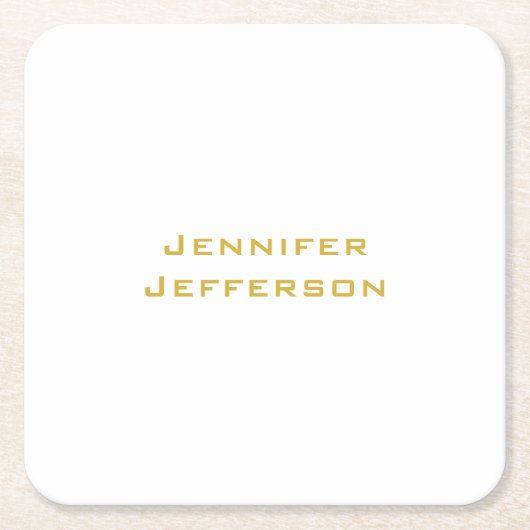 Metaalachtig Goud & Witte Professionele Moderne El Kartonnen Onderzetters (Voorkant)