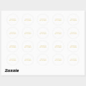 Metaalachtig Goud & Witte Professionele Moderne El Ronde Sticker (Vel)