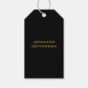 Metaalachtig Goud & Zwart Professioneel Modern Ele Cadeaulabel
