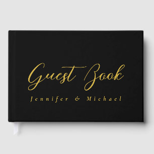 Metaalachtig Goud & Zwart Professioneel Modern Ele Gastenboek
