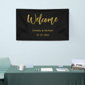 Metaalachtig Goud & Zwart Professioneel Modern Ele Spandoek (Beurs)