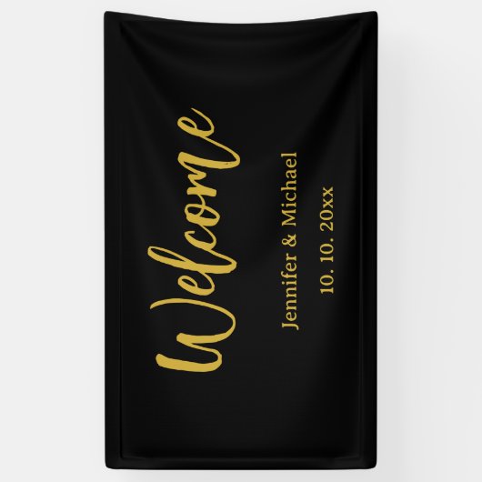 Metaalachtig Goud & Zwart Professioneel Modern Ele Spandoek (Verticaal)