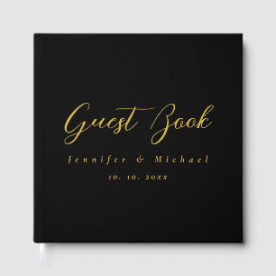 Metaalachtig Goud & Zwart Professionele Moderne El Gastenboek