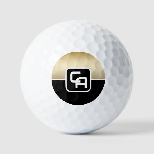 Metaalachtig Gouden Monogram Golfballen (Voorkant)