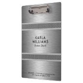 Metaalachtig licht grijs modern geometrisch ontwer klembord (Links)