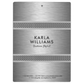 Metaalachtig licht grijs modern geometrisch ontwer klembord (Achterkant)