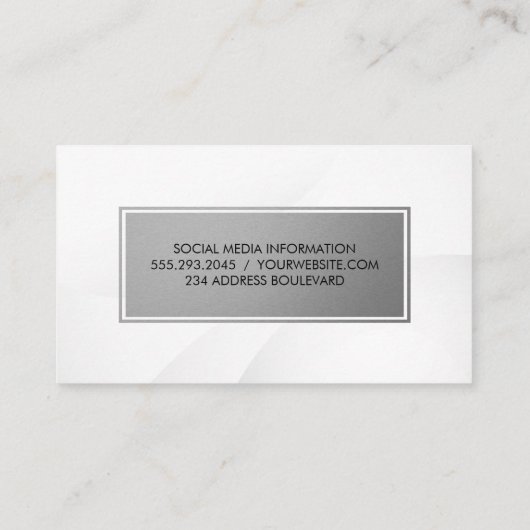 Metaalachtig Lijst | Witte achtergrond Visitekaartje (Achterkant)