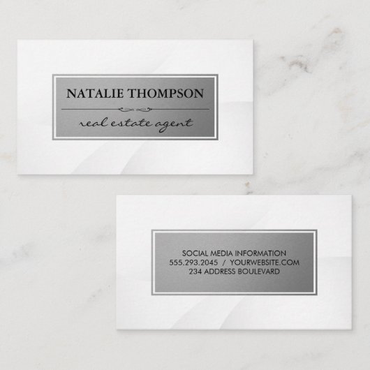 Metaalachtig Lijst | Witte achtergrond Visitekaartje (Voorkant / Achterkant)