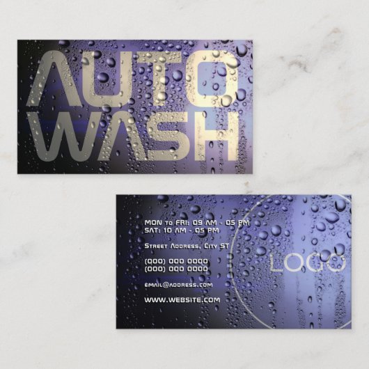 Metaalachtig natte autooppervlak visitekaartje (Voorkant / Achterkant)