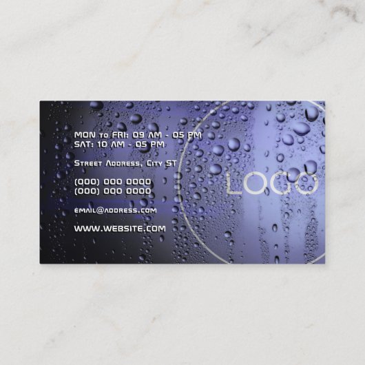 Metaalachtig natte autooppervlak visitekaartje (Achterkant)
