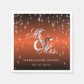 Metaalachtig Oranje Star Lights-ontwerp Servet (Voorkant)