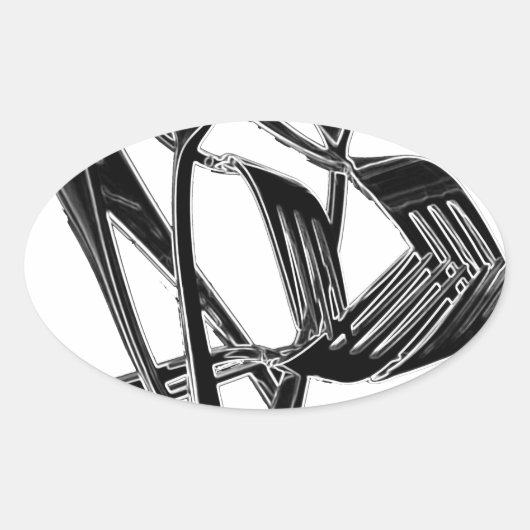 Metaalachtig Ovale Sticker (Voorkant)