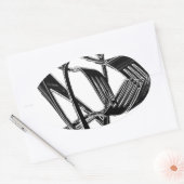 Metaalachtig Ovale Sticker (Envelop)