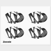 Metaalachtig Ovale Sticker (Vel)