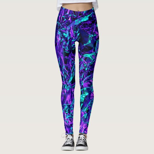 Metaalachtig Paars en Blauwgroen Leggings (Voorkant)