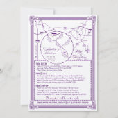 Metaalachtig Paars en goudkleurig huwelijk Kaart (Achterkant)