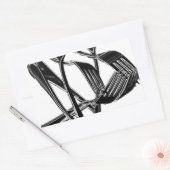 Metaalachtig Rechthoekige Sticker (Envelop)