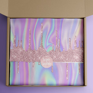 Metaalachtig Roos Gold Glitter & Iridescent Tissuepapier