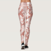 Metaalachtig Roos Gold Glitter Roze Marmer Camo Pr Leggings (Achterkant)