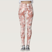 Metaalachtig Roos Gold Glitter Roze Marmer Camo Pr Leggings (Voorkant)