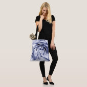 Metaalachtig Roos Grijze Canvas tas (Op model)