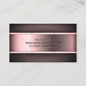 Metaalachtig Roos Rood Visitekaartje (Achterkant)