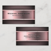 Metaalachtig Roos Rood Visitekaartje (Voorkant / Achterkant)